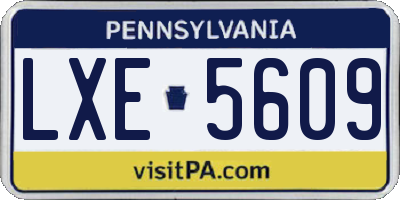 PA license plate LXE5609