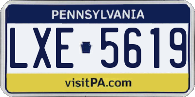 PA license plate LXE5619