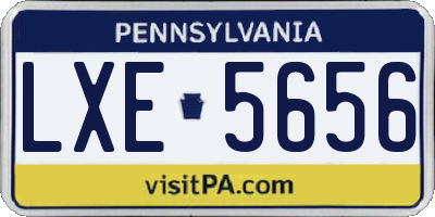 PA license plate LXE5656