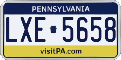 PA license plate LXE5658
