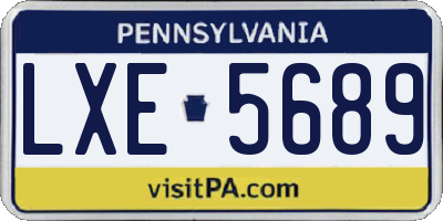 PA license plate LXE5689