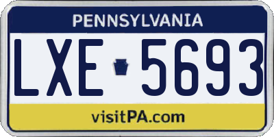 PA license plate LXE5693
