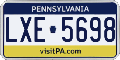 PA license plate LXE5698