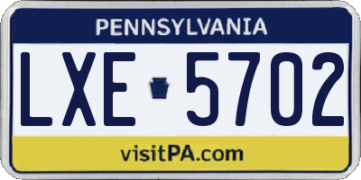 PA license plate LXE5702