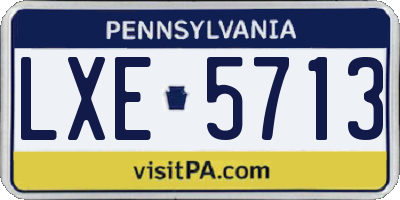 PA license plate LXE5713