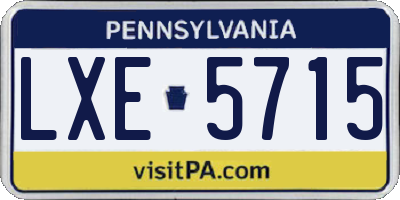 PA license plate LXE5715