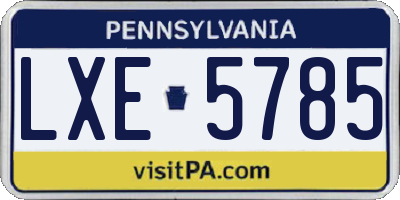 PA license plate LXE5785