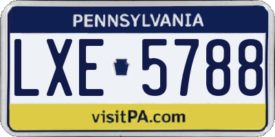 PA license plate LXE5788