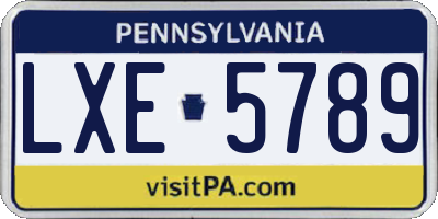 PA license plate LXE5789