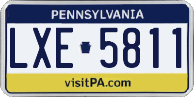 PA license plate LXE5811