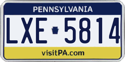 PA license plate LXE5814