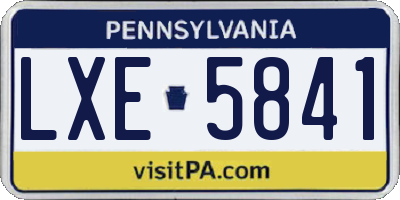 PA license plate LXE5841