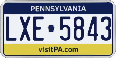 PA license plate LXE5843