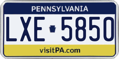 PA license plate LXE5850