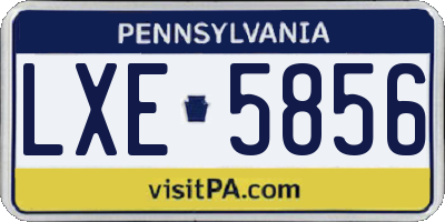 PA license plate LXE5856