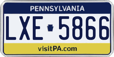 PA license plate LXE5866