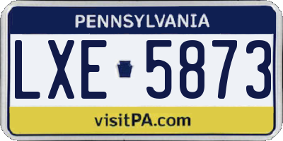 PA license plate LXE5873
