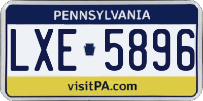 PA license plate LXE5896