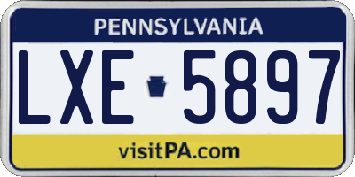 PA license plate LXE5897