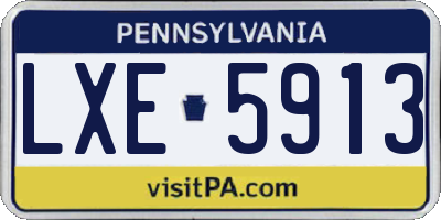 PA license plate LXE5913