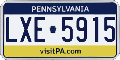 PA license plate LXE5915