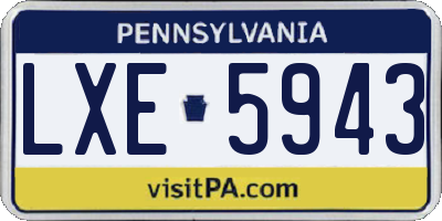PA license plate LXE5943