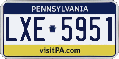 PA license plate LXE5951
