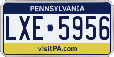 PA license plate LXE5956