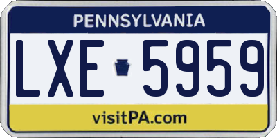 PA license plate LXE5959