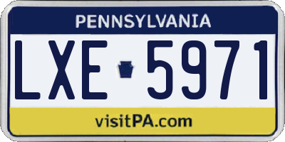 PA license plate LXE5971