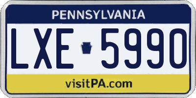 PA license plate LXE5990