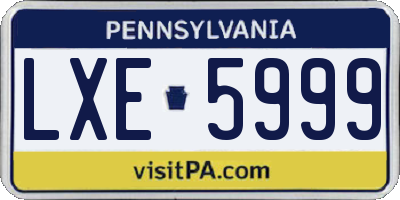 PA license plate LXE5999