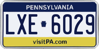 PA license plate LXE6029