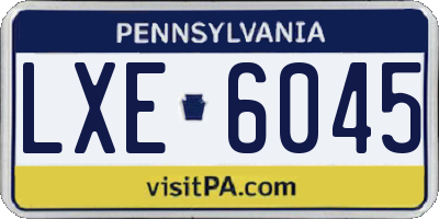 PA license plate LXE6045