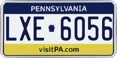 PA license plate LXE6056