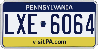 PA license plate LXE6064