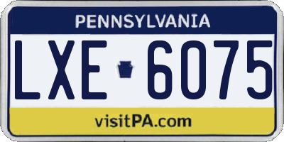 PA license plate LXE6075