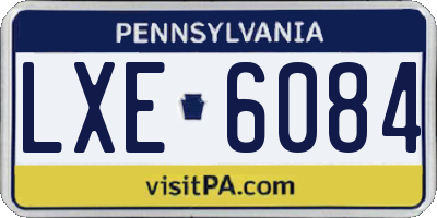 PA license plate LXE6084