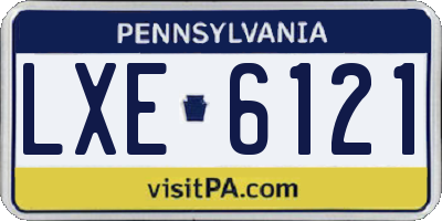 PA license plate LXE6121