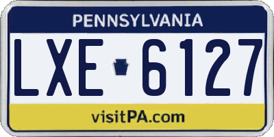 PA license plate LXE6127
