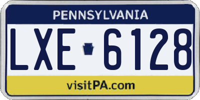 PA license plate LXE6128