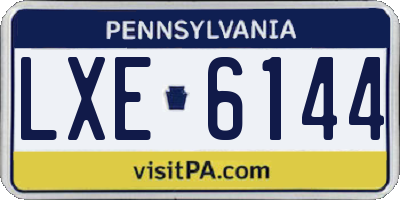 PA license plate LXE6144