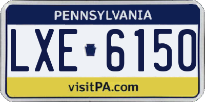 PA license plate LXE6150