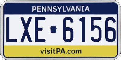 PA license plate LXE6156