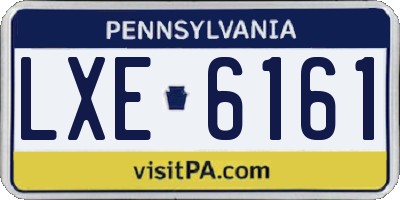 PA license plate LXE6161