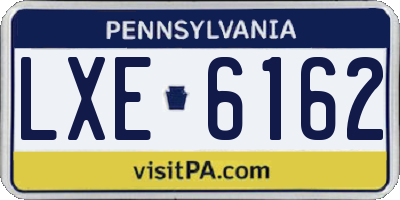PA license plate LXE6162