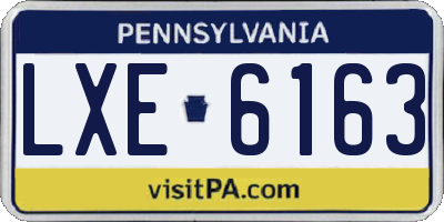 PA license plate LXE6163