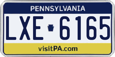 PA license plate LXE6165