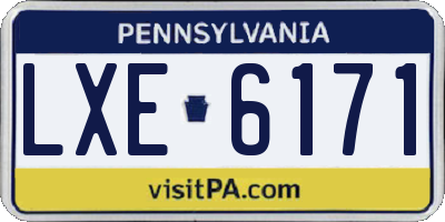 PA license plate LXE6171