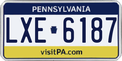 PA license plate LXE6187